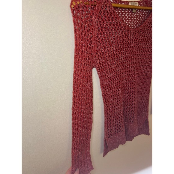 Buckle | Womens Open Knit Sweater | XSmall (XS) | Red / Ruby Red Color | - Picture 3 of 7